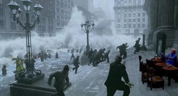 中国大爷在洪水中的星巴克淡定喝咖啡，然后红遍了facebook和twitter